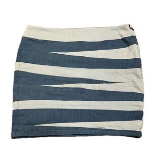 Tommy Blue Jean Patterned Denim Skirt Womens Size 0
